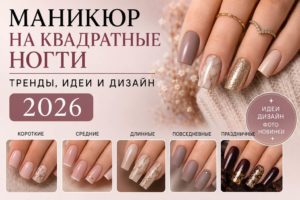 Маникюр на квадратные ногти